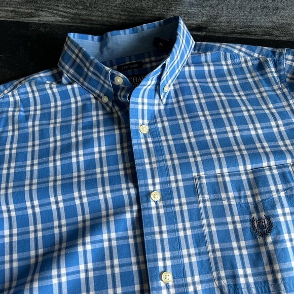 Chaps Men’s L/S Blue/white Plaid Button Up Size M - Picture 10 of 13